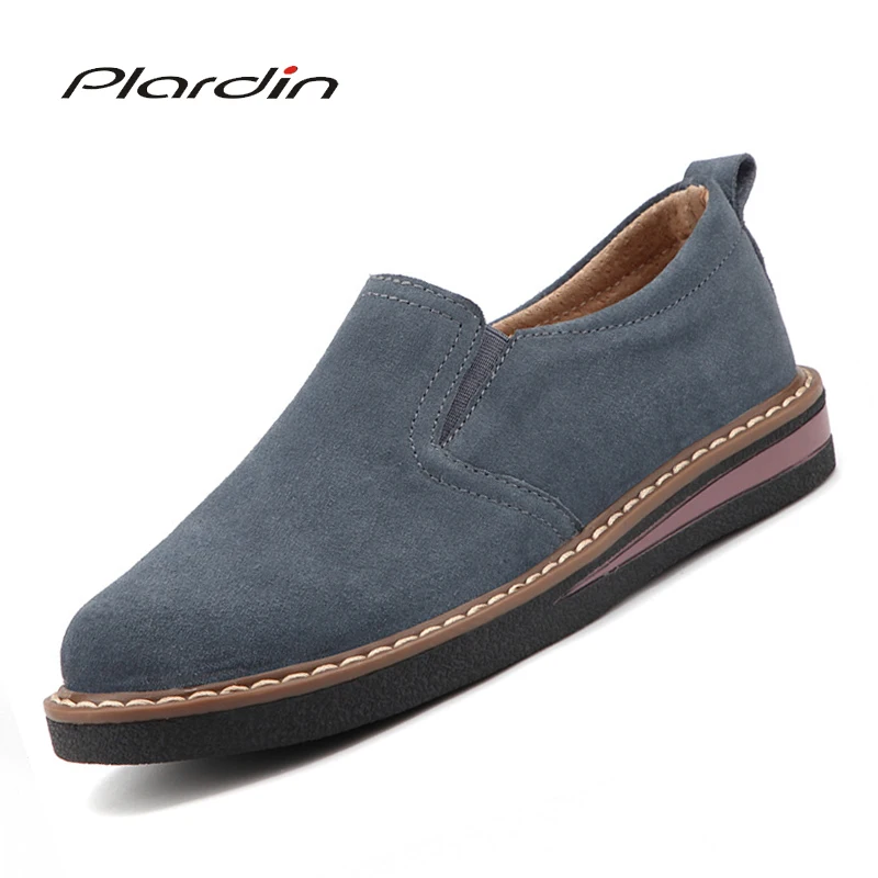Plardin/Новинка обувь для отдыха из натуральной кожи женская на плоской подошве