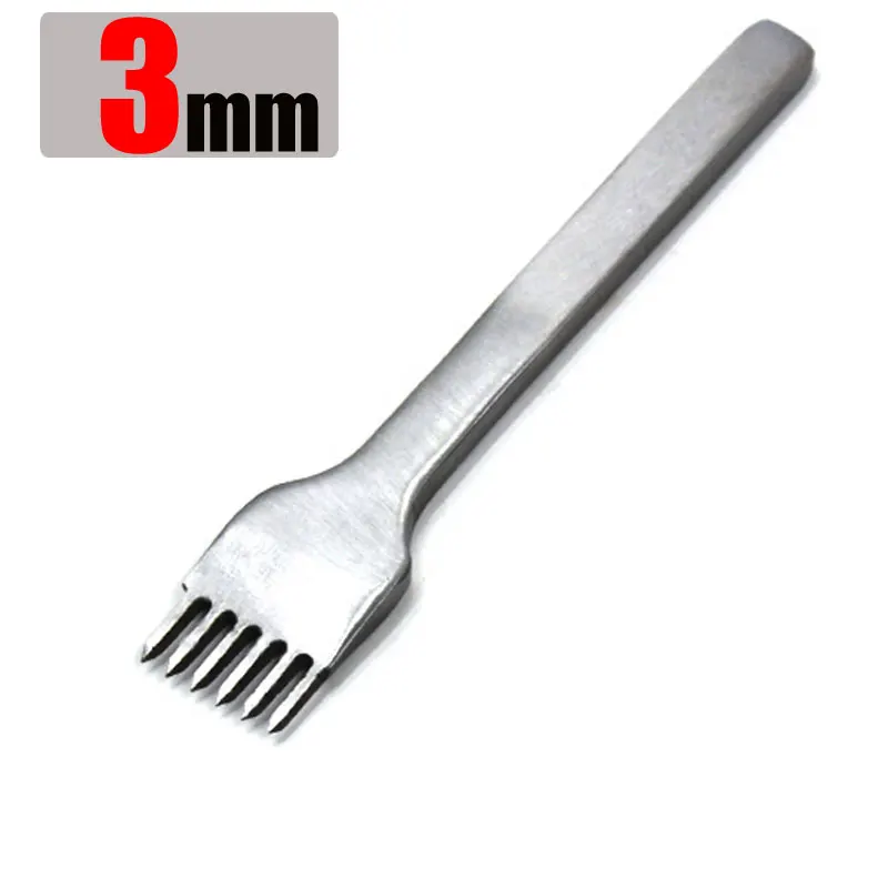 3mm-6hole 3/4/5/6 мм расстояние Перфоратор Инструмент для кожи дырокол инструмент для шнуровки для сшивания швейной Сделай Сам кожевенное ремесло инструменты 1/2/4/6 зубцами - Цвет: 3mm-6hole