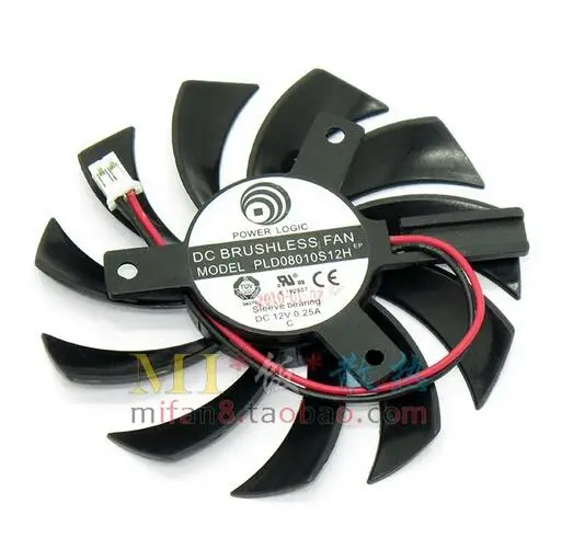 POWER LOGIC PLD08010S12H 0.25A 2 line 8010 вентилятор для видеокарты|card fan|video card fanpower logic pld08010s12h |