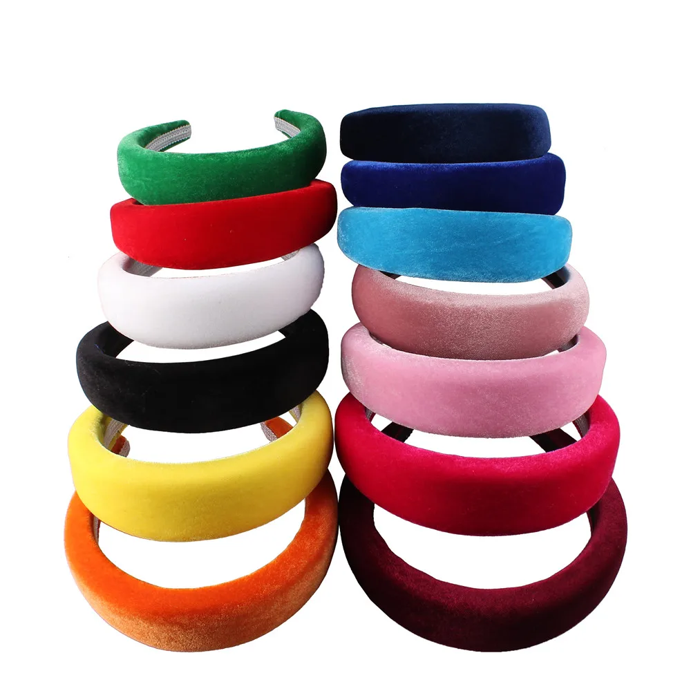 2020 модные бархатные толстые повязки на голову женские Широкий пластиковый