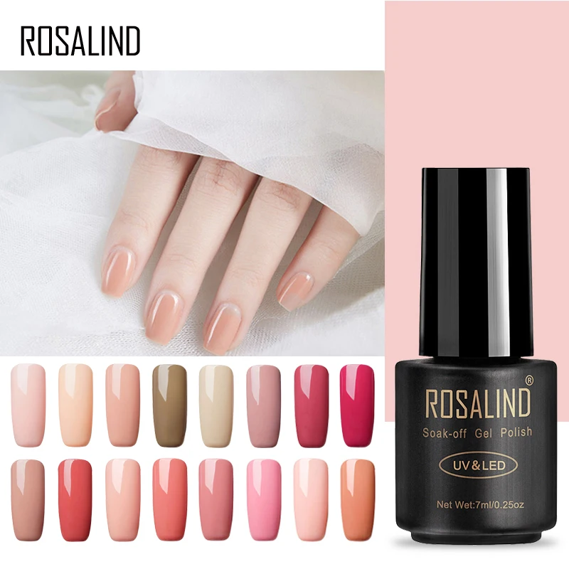 Гель-лак ROSALIND для ногтей телесного цвета 7 мл Полупостоянный УФ светодиодный