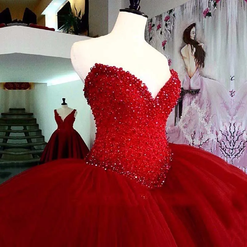 Пикантные Vestidos Де Новия с украшением в виде кристаллов красная Свадебная платья