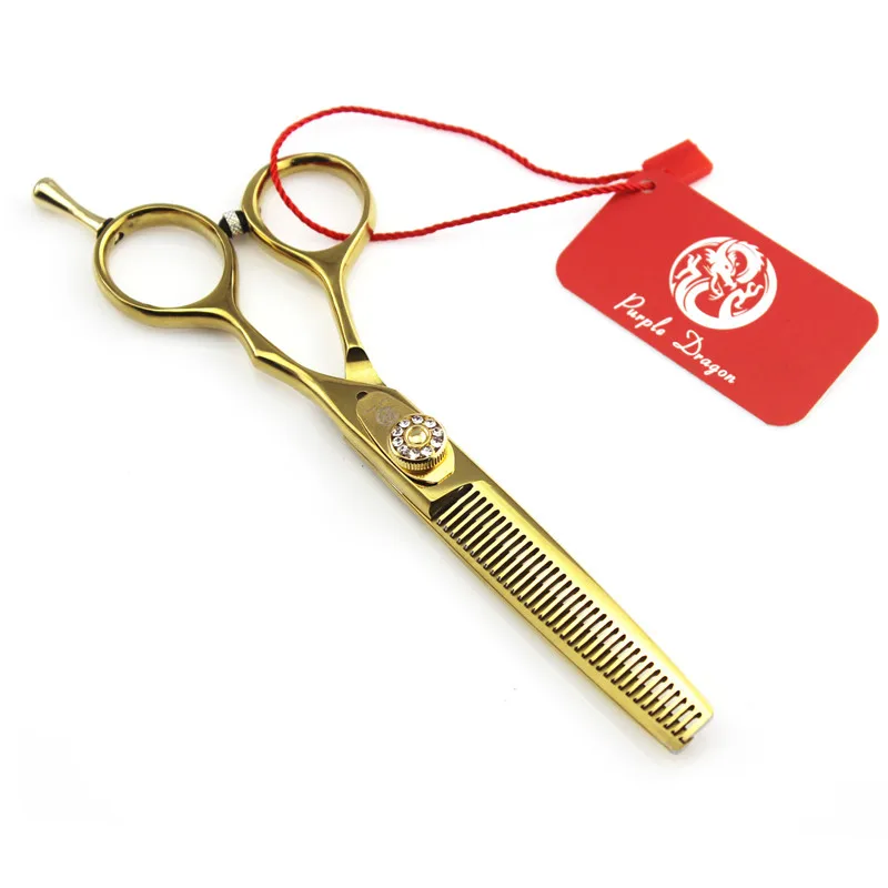 

Purple Dragon 5.5" Gold Hair Makas Thinning / Cutting Hair Scissors Set Professional High Quality Japan 440c Haircut Scissors