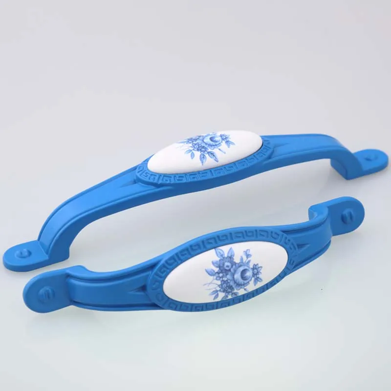 128 мм модный синий комод ручка двери белый и фарфоровый кухонный ящик выдвижная 96