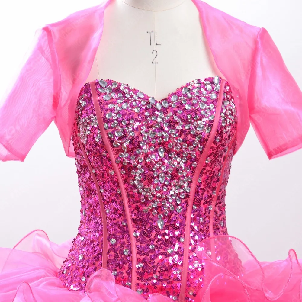2016 Real Image Hot Quinceanera Dresses Beaded Corset With Jacket Sweet 15 Anos vestido Ball Gown Plus Szie Dress | Свадьбы и