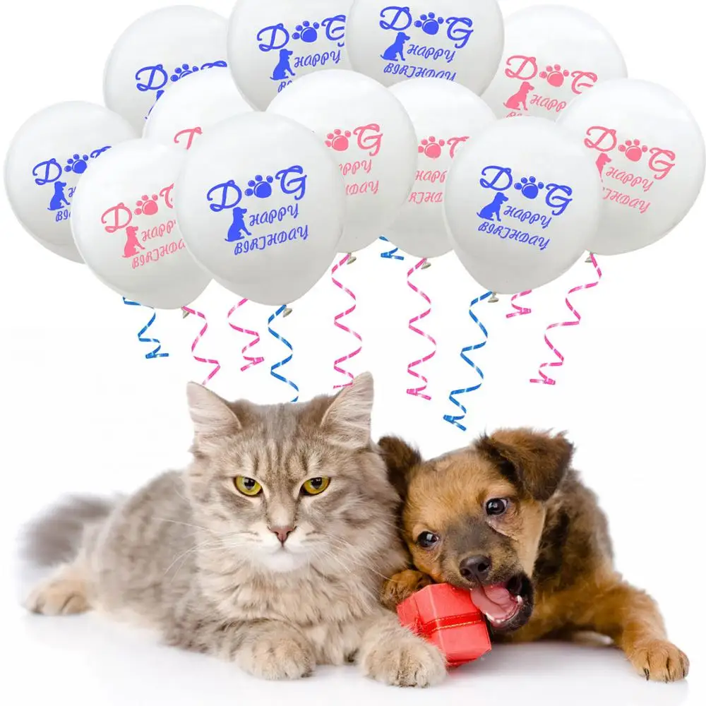 10 шт 12 дюймов собака с днем рождения латексный шар золото 16 WOOF фольга Balony