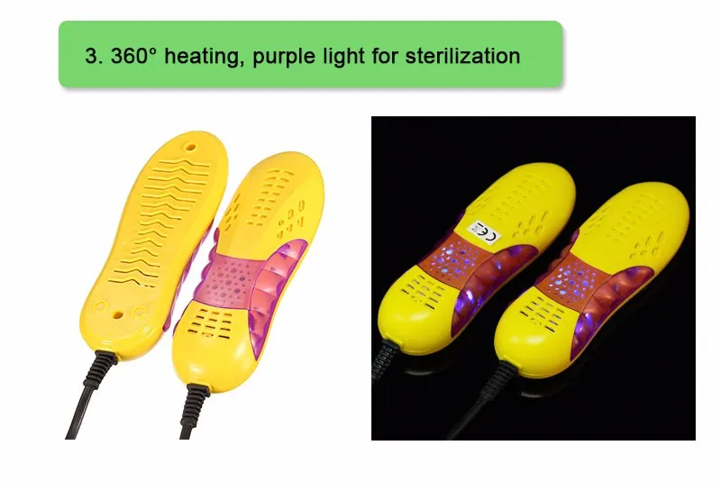 Shoe Dryer Foot Protector Boot Odor Deodorant 220V 10W EU Plug Race Car Shape Voilet Light Dehumidify Device Shoes Drier Heater