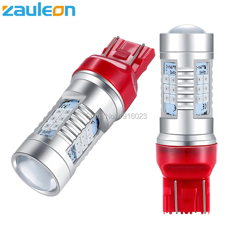 Zauleon 2 шт. T20 7443 W21/5 Вт Красный светодиодный задний стоп сигнал фонарь супер яркая