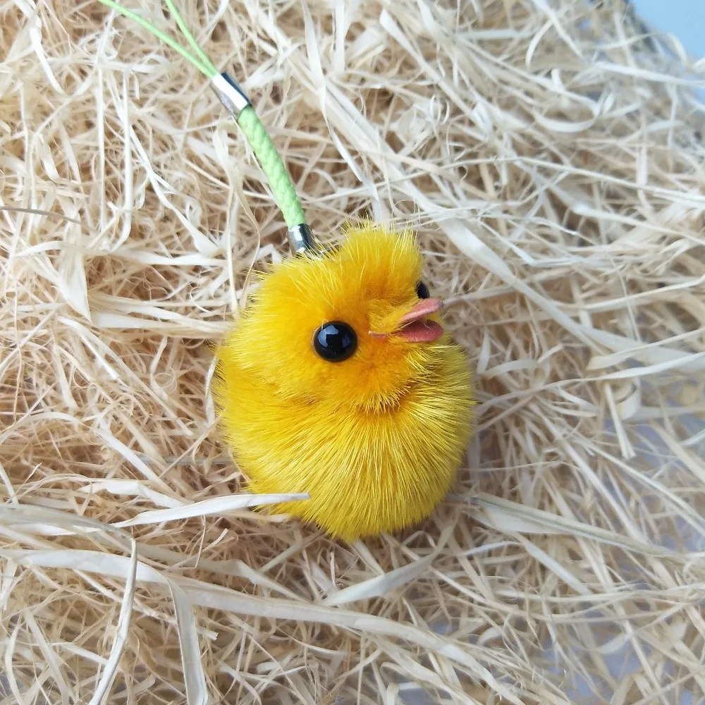 Миниатюрная цепочка для ключей Chick кольцо из натурального меха Модный милый