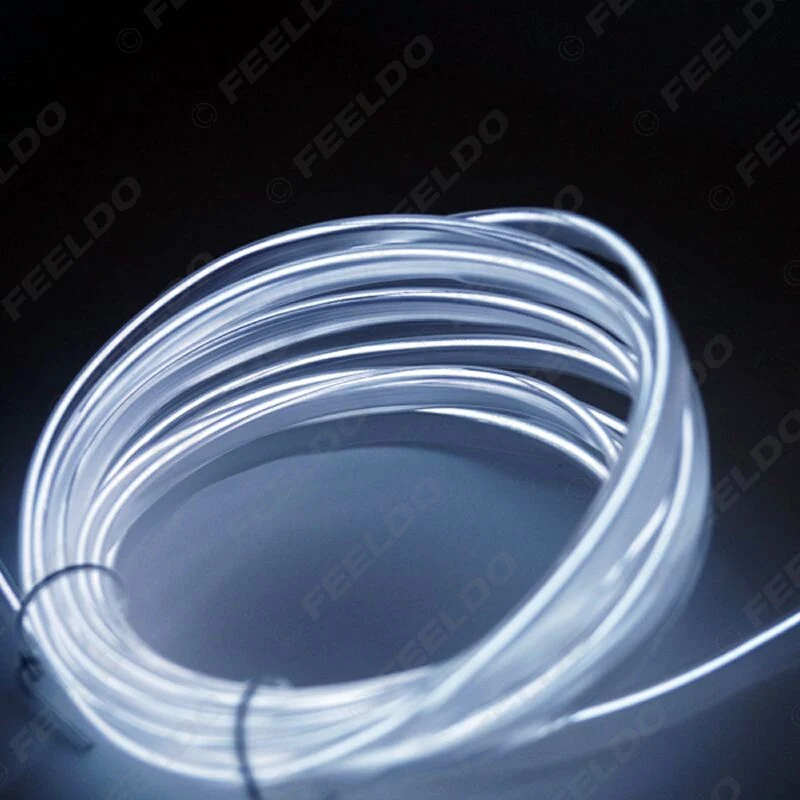 FEELDO 12V USB Инвертор мощности 5M автомобильный гибкий молдинг EL неоновый светящийся