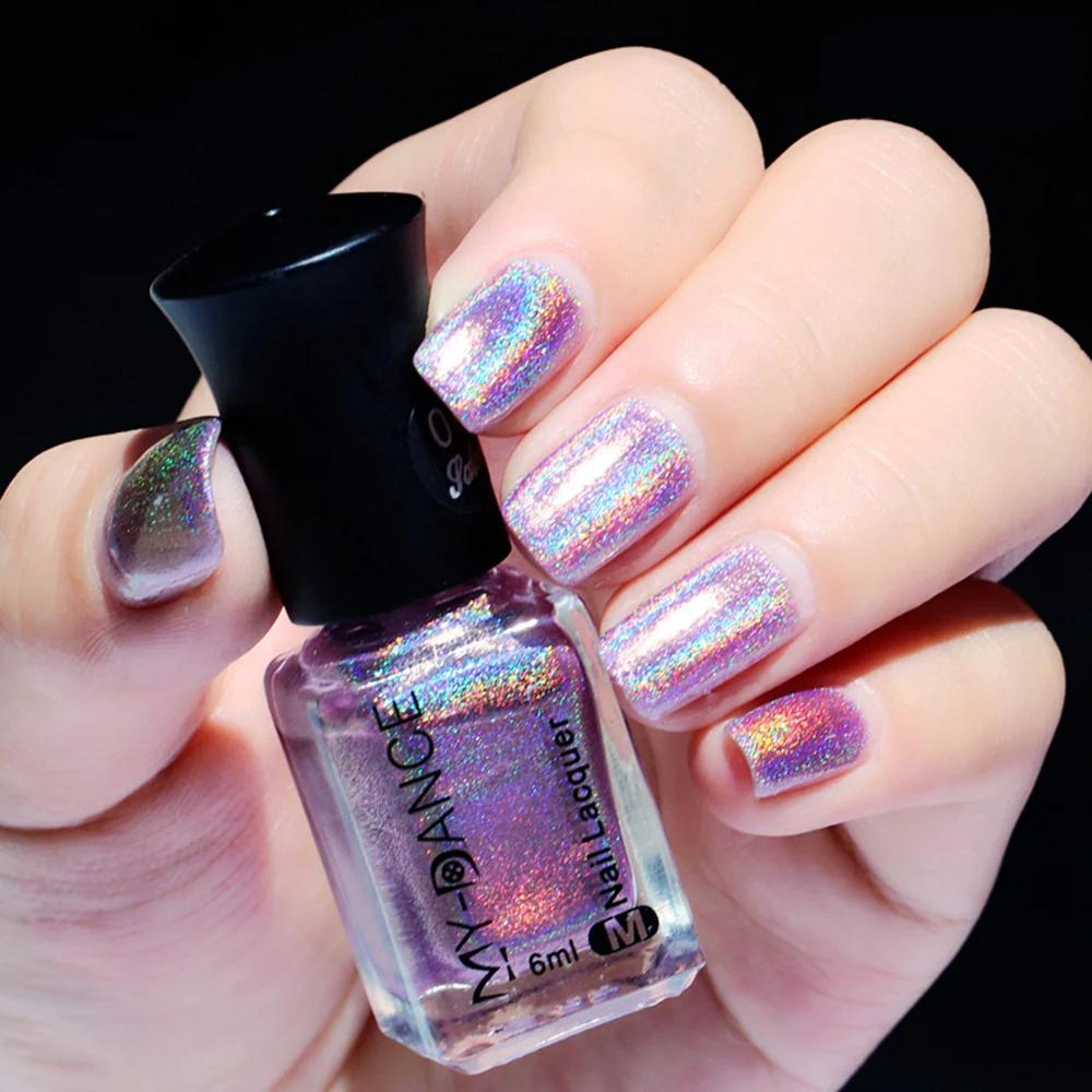 Голографический лак для ногтей флакон 6 мл Блестящий эффект лаковой голограммы |