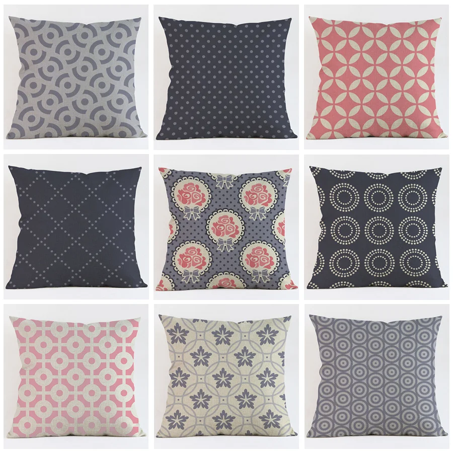 Квадратный чехол для подушки в скандинавском стиле с геометрическим рисунком