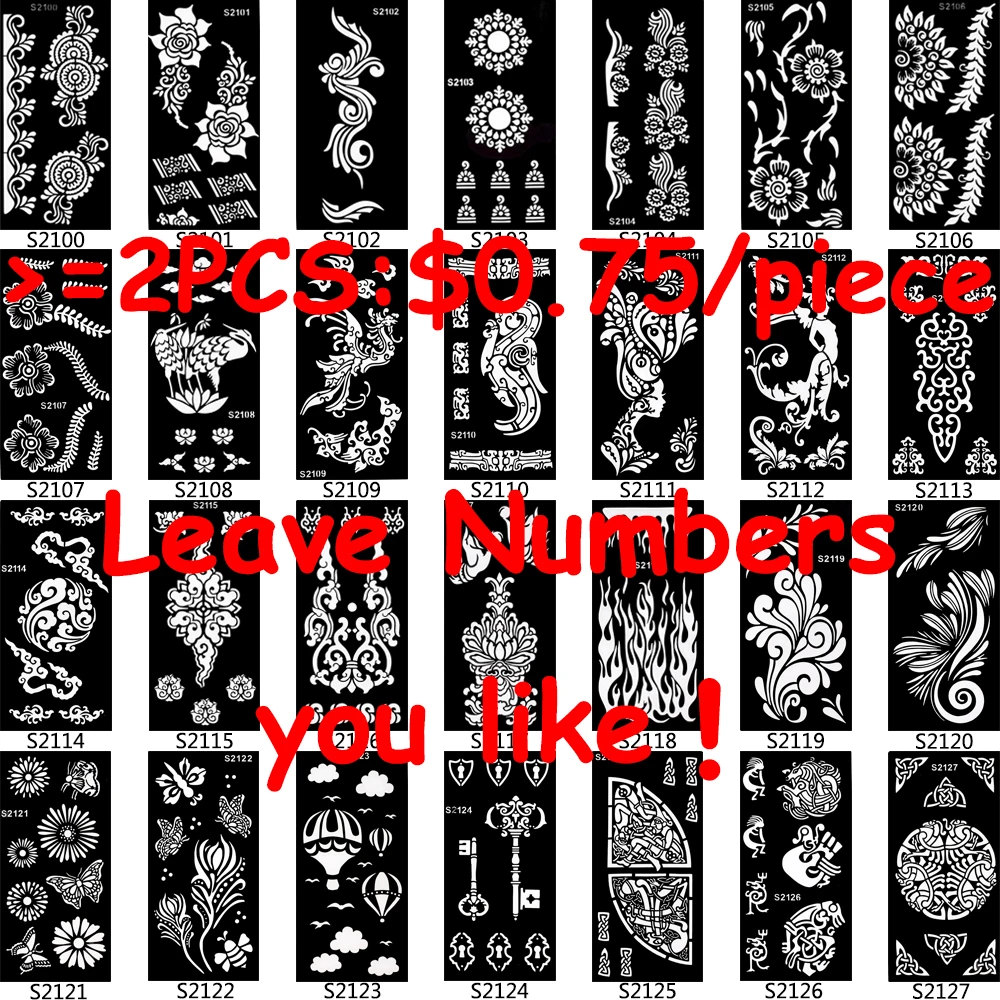 Трафарет для татуировки с розовой хной черный цвет 1 шт. рисунок красоты Женское