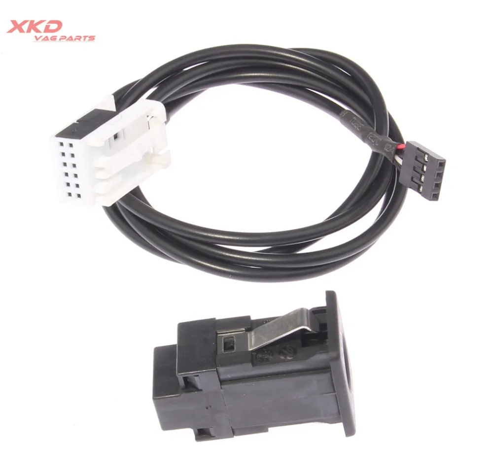 OE подлокотник AUX in Socket &amp Cable Set для V-W Golf G-TI J-etta Passat Tiguan T-ouareg Polo Tpuran | Автомобили и