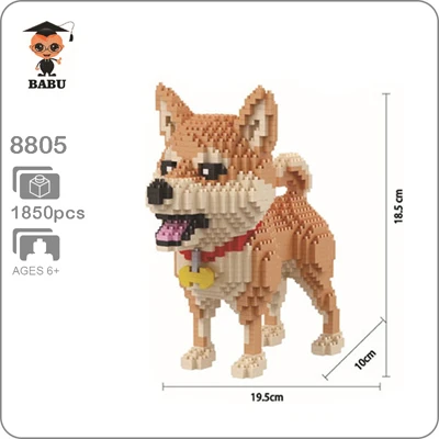Shiba Breed Dog Собака кошка Хаски бульдог Бог богатства животное домашнее животное 3D модель алмаз Мини Строительные подарочные игрушечные блоки - Цвет: Shiba Breed Dog