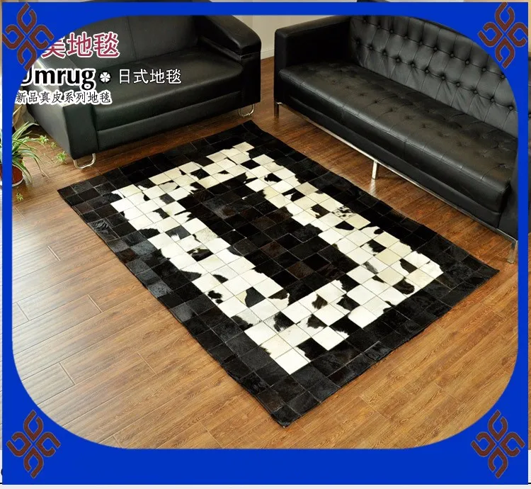 

free shipping via DHL 100% natural genuine cow leather axminster carpet