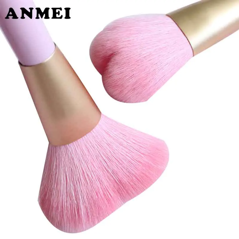 2018 Pink Heart shape brushes Concealer Powder Blush Multi-function Foundation Face Make up Brush Tools Professional Beauty Cosm | Красота и