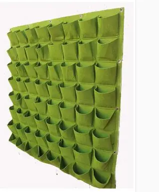 64 pockets flat Pocketgarden подвесные горшки для растений, настенный горшок, вертикальные садовые цветочные горшки и кашпо, подвесные горшки для цветов, Садовые принадлежности - Цвет: 64 pockets flat
