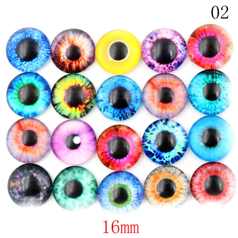 16mm 20pcs 9 стилей, маленькие цветные наклейки с черными глазами для куклы, плюшевая мягкая чашка, автомобильная живопись, аксессуары для самостоятельной сборки, игрушки - Цвет: 16mm 20pcs