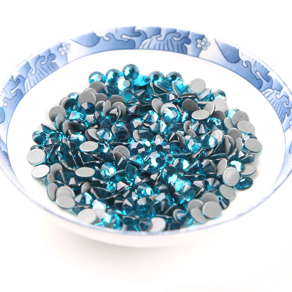 

All Sizes Blue Zircon Hot Fix Rhinestone Use For DIY Bags Garment Shoes Free Shipping