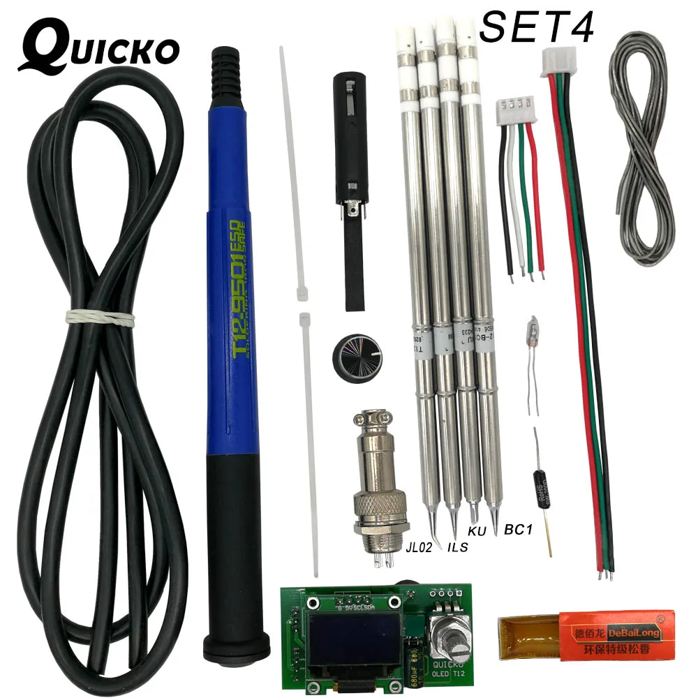 QUICKO регулировка температуры T12 STC OLED контроллер цифровой паяльник станция сварки дисплей панель применяется к HAKKO T12 советы