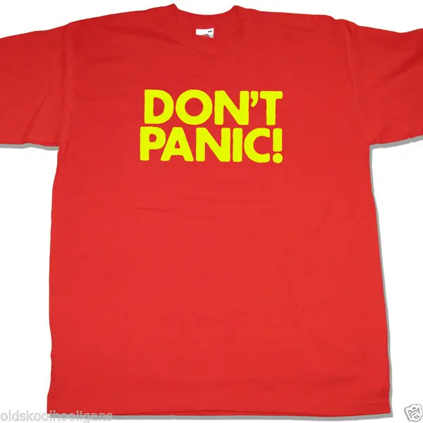 Футболка Don't Panic вдохновленная гидом личинки по Галактике Cult TV 80 s летняя Мужская