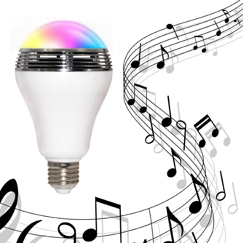 Мода Smart Bluetooth 4.0 E27 RGB Цвета светодиодные лампочки Беспроводной музыка Динамик