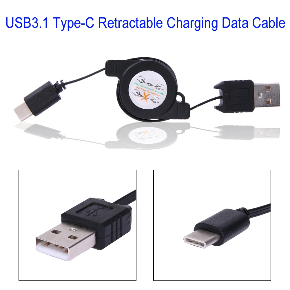 Выдвижной usb-кабель Type-C USB-C зарядный шнур кабель для синхронизации и передачи
