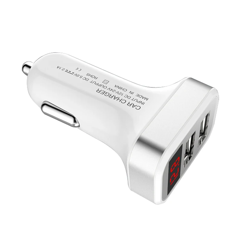 Автомобильное зарядное устройство быстрый цифровой дисплей двойной USB порт для