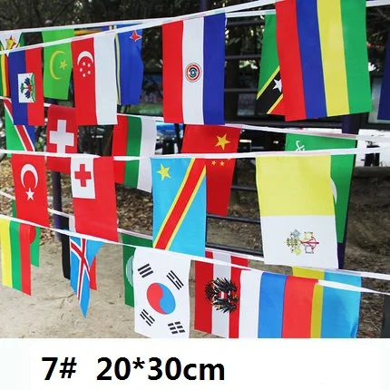 

KAFNIK,7#20*30CM 50/60/100/200 Different countries in the world small flags string flags for bar and party decoration