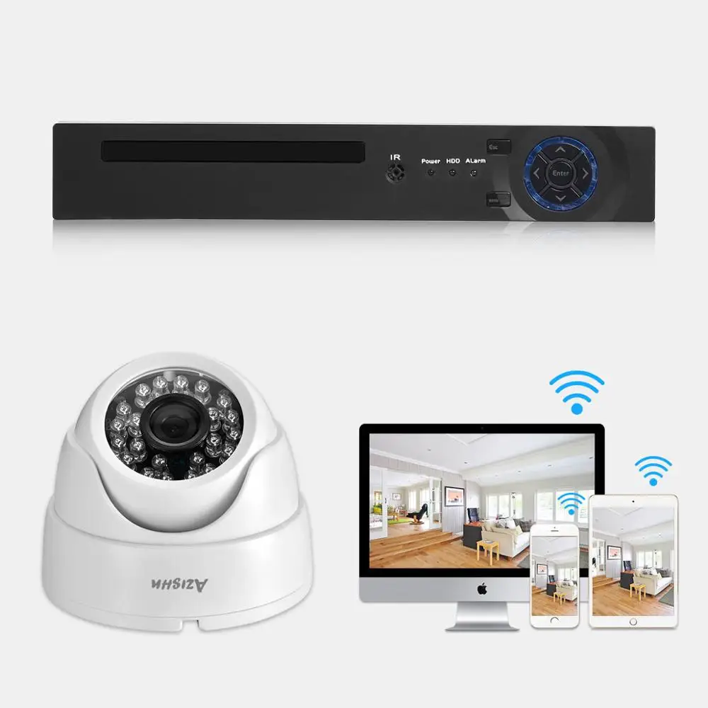 AZISHN 1080P 48V POE IP купольная камера Камера H.265 безопасности домашняя сетевая HD 2.0MP