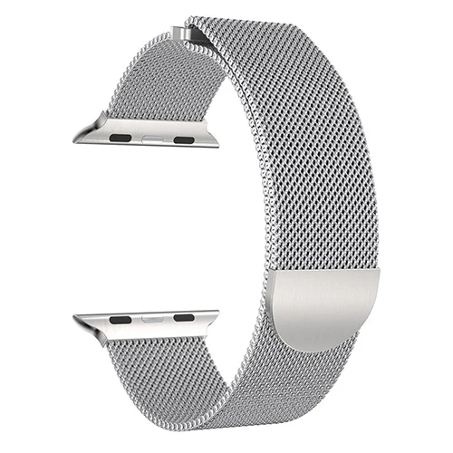 Silver Ktab ремешок для часов apple Watch Band 38 42 мм Миланская нержавеющая сталь apple watch band 40 44 мм петля ремешок для Iwatch 1 2 3 4 - Цвет: Silver