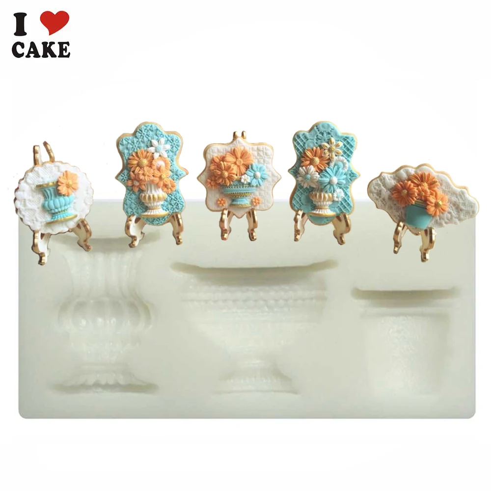 3D Цветочный горшок силиконовая форма феррамента торт поп де силиконовые формы