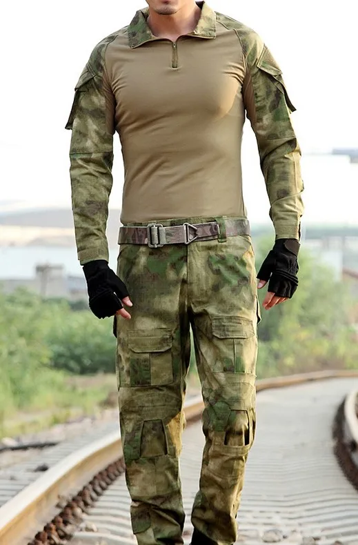2017 высокое качество тактическая Боевая форма с рубашкой + брюки и колено