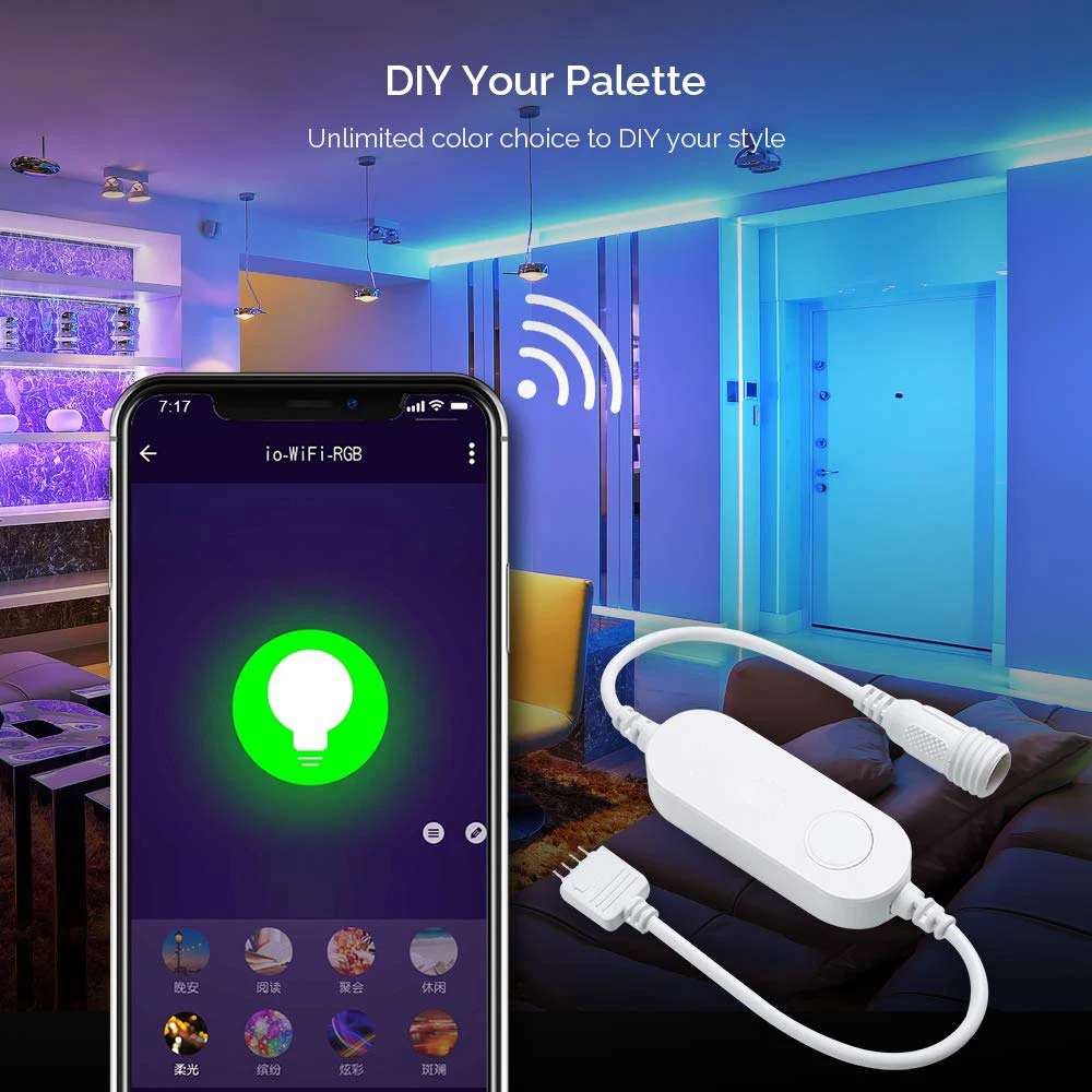 WiFi RGB светодиодный светильник, полоса, умное управление, таймер, управление, беспроводное Голосовое управление, совместимо с Alexa Google IFTTT APP Smart life