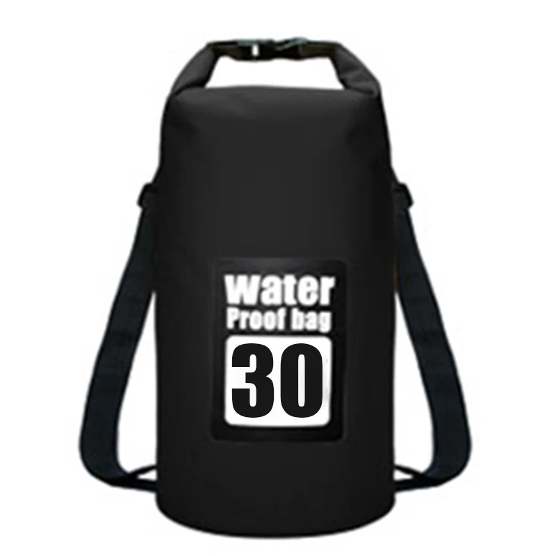 30L Black 5L/10L/15L/20L/30L водонепроницаемые сумки сухой мешок водостойкий рюкзак из пвх спортивная сумка рафтинг рюкзаки для плавания непроницаемая сухая сумка - Цвет: 30L Black