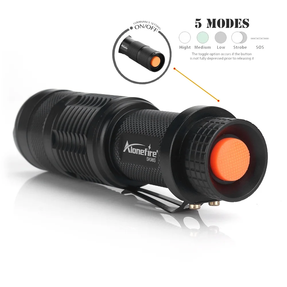 Alonefire SK98s масштабируемый светодиодный фонарик CREE XM L2 2000Lm 5 режимов