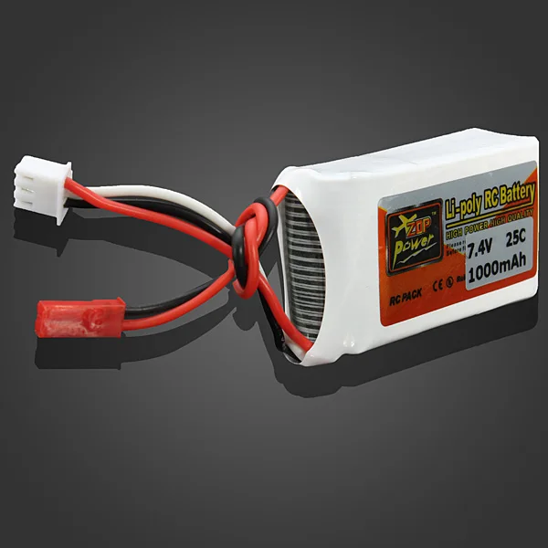 1 шт. литий полимерный аккумулятор ZOP 7 4 В 1000 мАч 25C 2S JST|jst plug|lipo battery 7.4v 1000mahlipo |