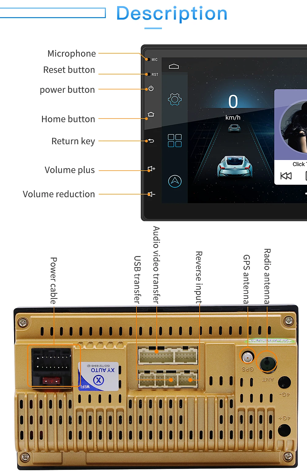 Универсальное автомобильное радио 2Din Android 8 1 7 &quotHD сенсорный экран стерео GPS