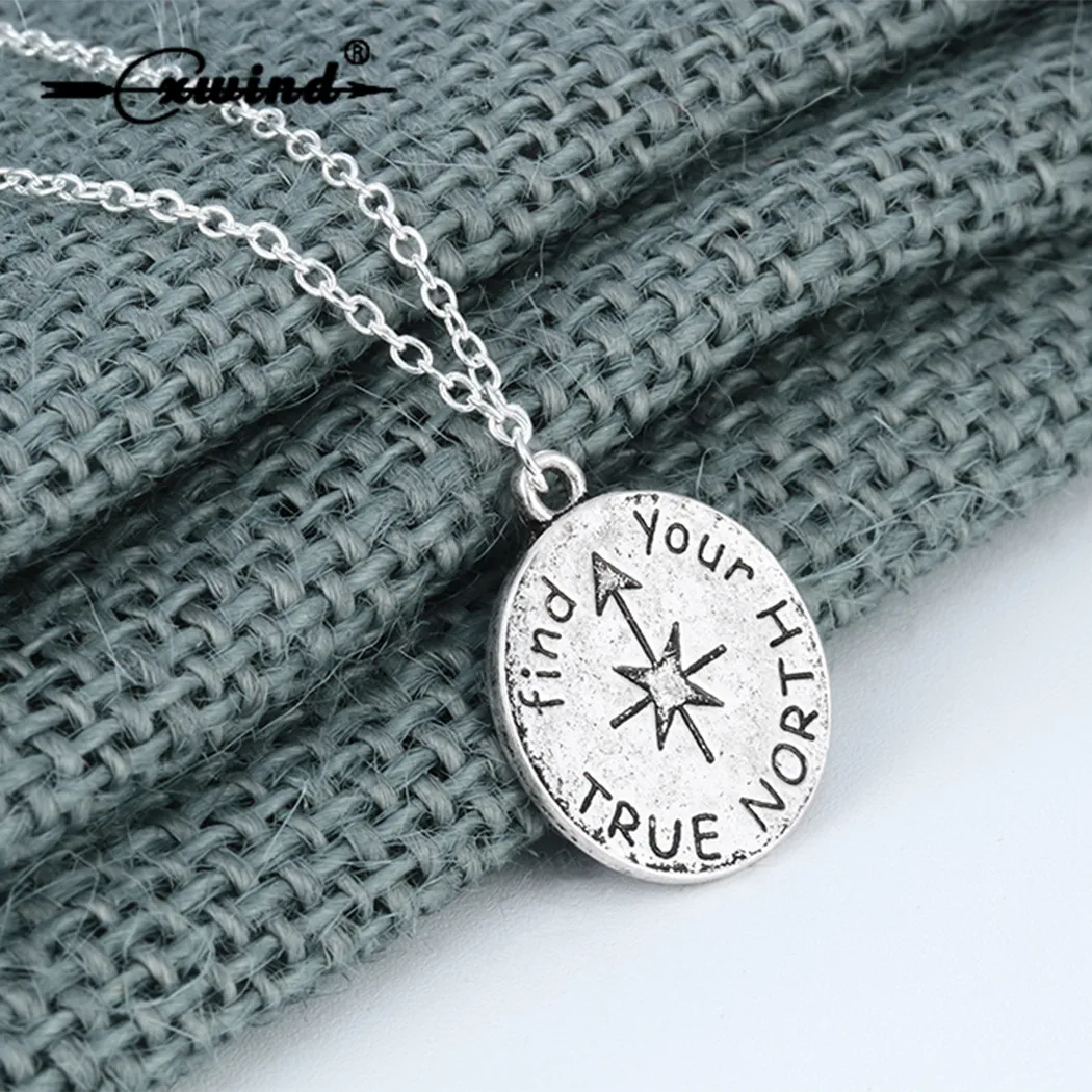 Cxwind винтажные ожерелья Find Your True North ювелирные изделия ожерелье с компасом