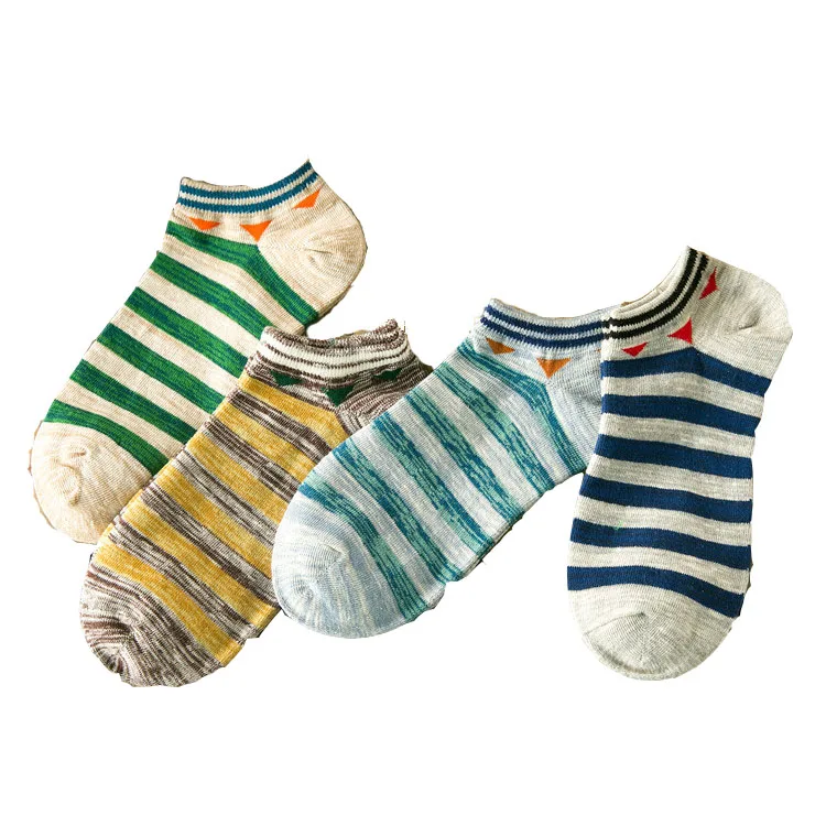 10 pieces = 5 pairs new arrived 2017 summer Korea style stripe cotton men ankle socks Personality tide socks,nice men socks