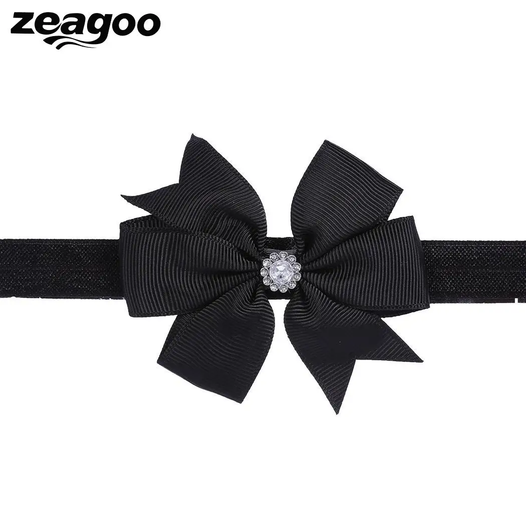 Zeagoo 1 Pcs Elastic Wide Flower Fashion Eye-catching Crystal Soft Headband For Kids Girls Casual Party 20 Colors Hair Accessory | Детская