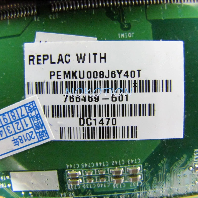 NOKOTION 766469 501 001 материнская плата для ноутбука HP Pavilion 15 P 6 &quotDDR3L SR1EF I5 4210U DAY11AMB6E0