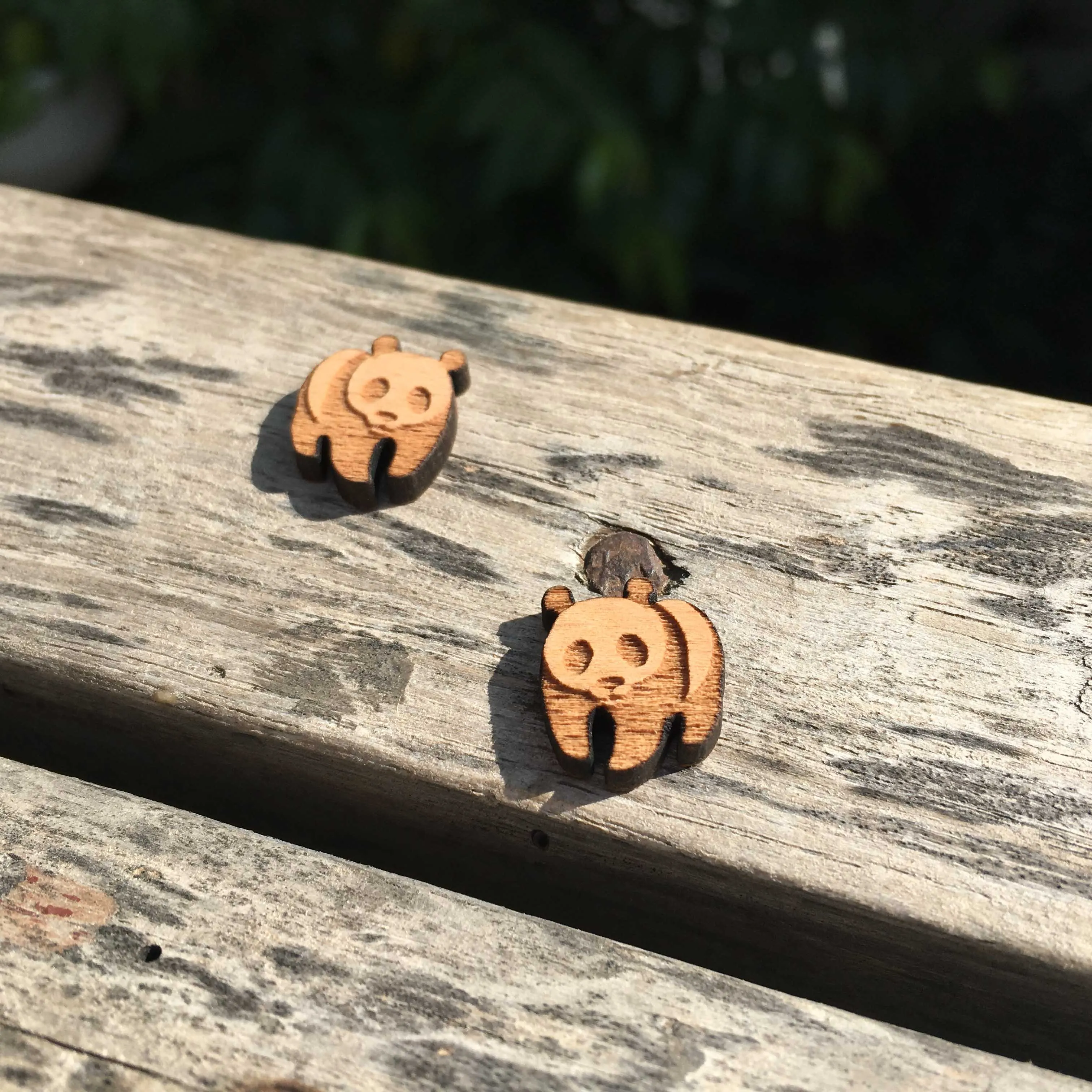 Милые серьги с изображением панды в форме животных деревянные гвоздики