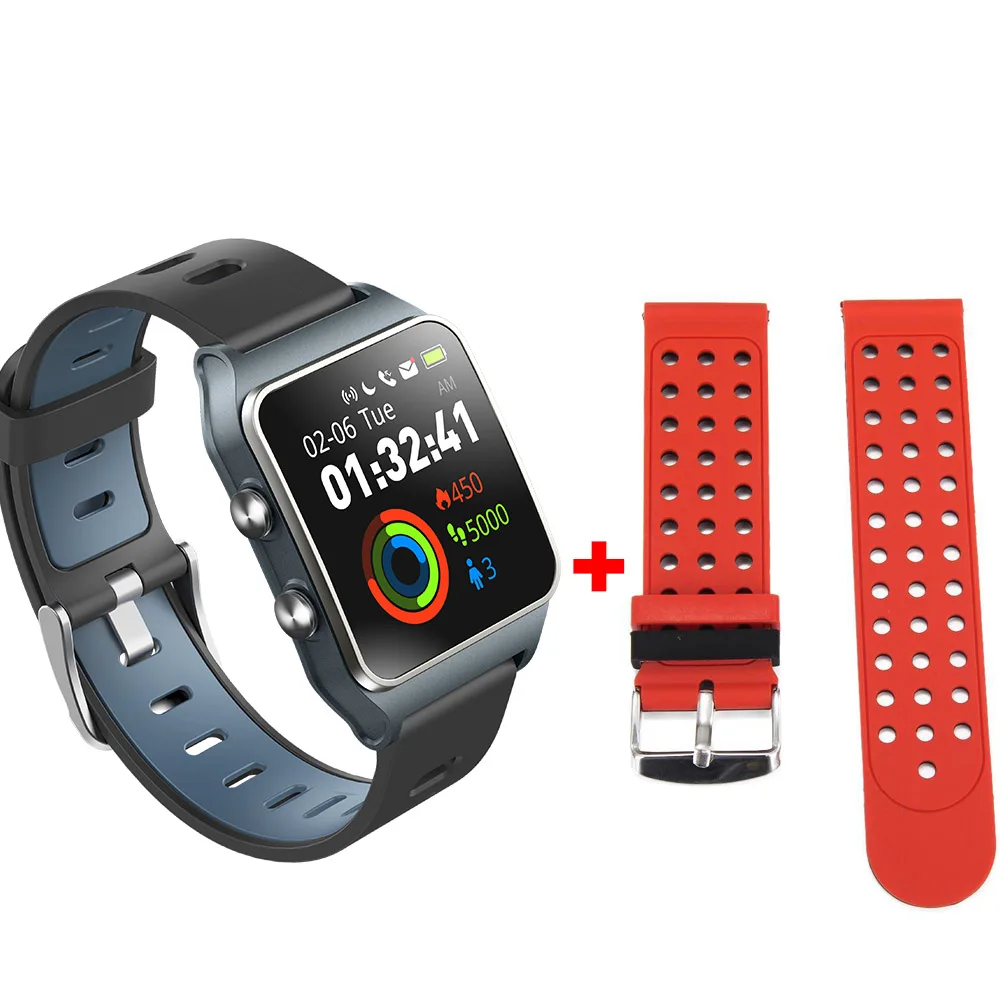 Gray add red. BR3 gps мультиспорт Smart Сердечного ритма Фитнес браслет IP68 Водонепроницаемый Цвет Экран трекер часы - Цвет: Gray add red.
