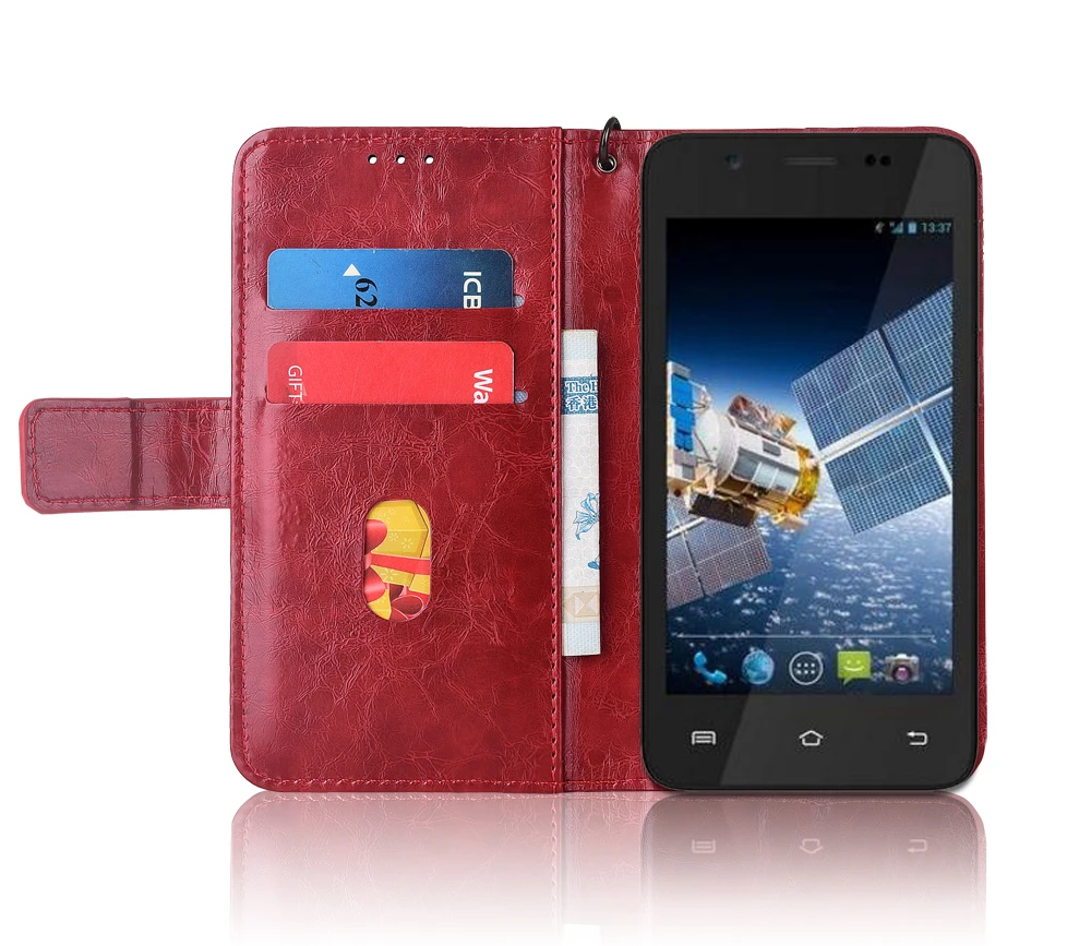 Кожаный чехол книжка для Jinga Basco XS1 Fundas с цветочным принтом 100% специальный кошелек