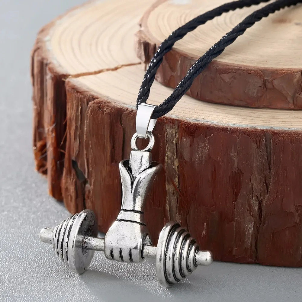 CHENGXUN ожерелье для фитнеса металлическая подвеска гантели мужчин длинная