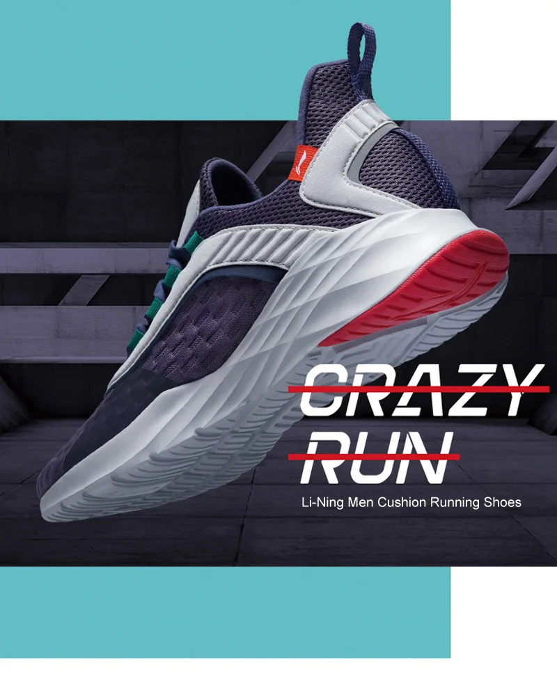 Li-Ning Для мужчин CRAZY RUN удобные кроссовки для бега светильник Вес Гибкая подкладка Поддержка спортивная обувь удобная спортивная обувь ARHP007 XYP868