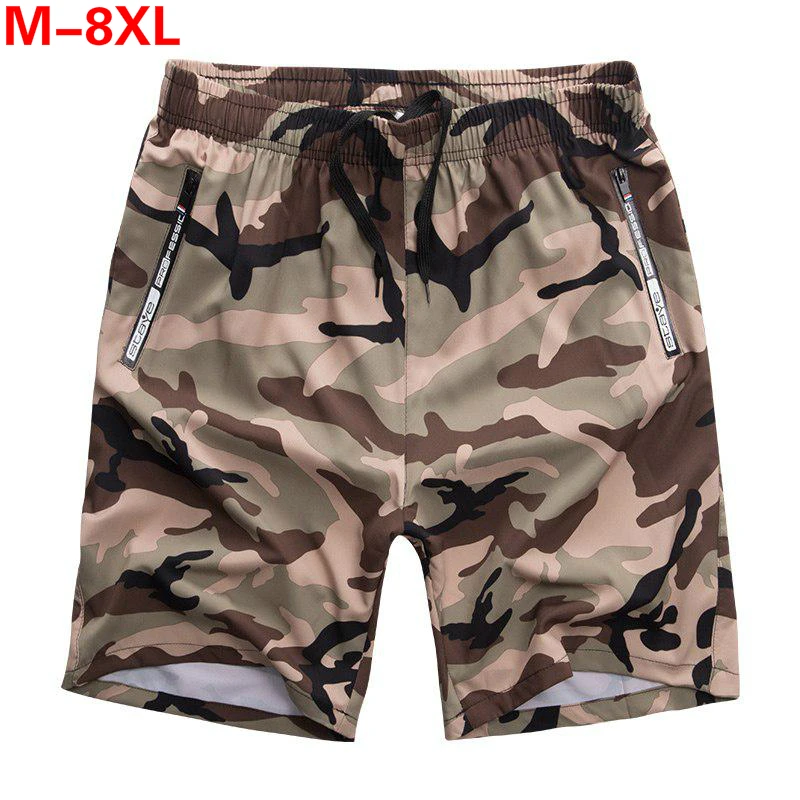 Модные пляжные шорты размера плюс L ~ 7XL 8XL мужские повседневные камуфляжные в