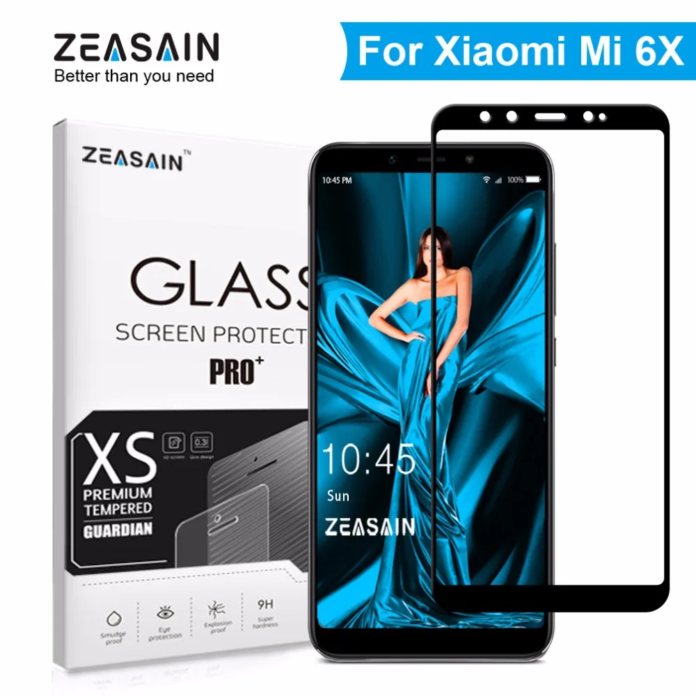 

Original ZEASAIN 9H Tempered Glass for Xiaomi Mi 6X Xiomi Mi6X Screen Protector 2.5D 0.3mm HD Clarity Toughened Glass Film